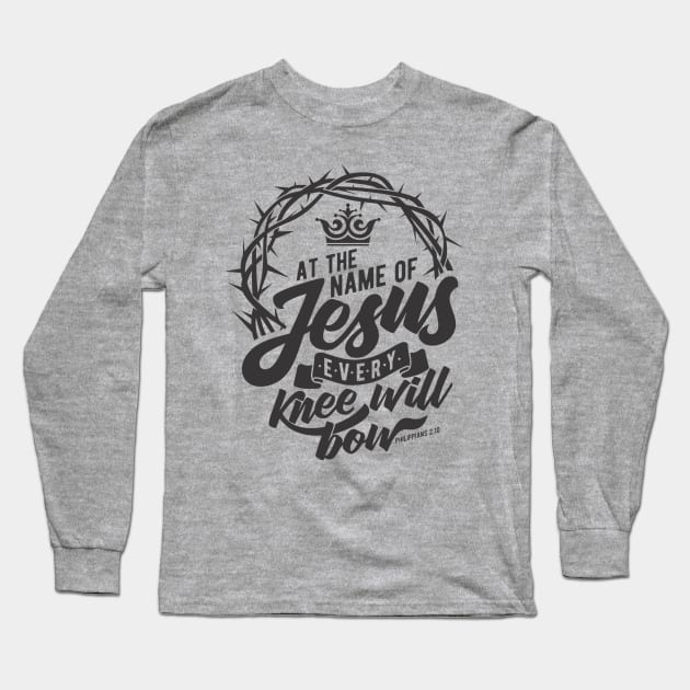 Name Of Jesus Black Long Sleeve T-Shirt by CandD